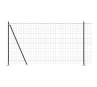 GHVBNMF Euroclôture kit complet avec poteaux gris 1,2 x 25 m en acier PVC | Clôture en treillis robuste pour jardin et terrasse, protège de manière flexible les limites du terrain et assure une