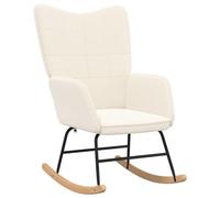 GHVBNMF Fauteuil à bascule crème en tissu Sherpa avec patins en bois | Balançoire confortable avec rembourrage dorsal doux et cadre en métal solide pour le salon ou la chambre à coucher.