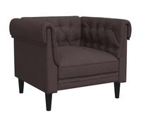 GHVBNMF Fauteuil Chesterfield en tissu marron foncé rembourré