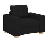 GHVBNMF Fauteuil de relaxation avec rembourrage, noir, 100 x 78 x 80 cm | Fauteuil TV confortable pour salon et chambre à coucher, rembourré épais avec accoudoirs en contreplaqué