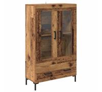 GHVBNMF Highboard Meuble d'appoint en bois vieilli 69,5 x 31 x 115 cm | Armoire de salon élégante avec poignées en métal mat, 2 portes et tiroir pour un rangement ordonné dans le couloir.