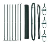 GHVBNMF Kit de clôture de jardin vert 1000 x 80 cm avec 5 poteaux en acier | Clôture en métal solide pour jardin et terrasse pour délimiter les terrains et aménager des clôtures en extérieur.