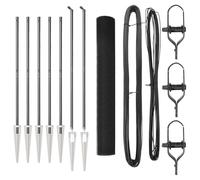 GHVBNMF Kit de clôture en fil soudé avec pointes 1000 x 140 cm Acier PVC | Clôture métallique robuste pour jardin et terrasse : filet en acier durable avec piquets pour un montage stable au sol en