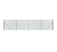 GHVBNMF Kit de clôture en treillis avec manchons de sol Vert 2,2 x 10 m | Kit complet de clôture de jardin avec pince pour prairie, terrain et enclos en acier galvanisé avec revêtement en PVC.