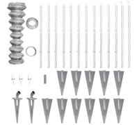 GHVBNMF Kit de clôture en treillis métallique galvanisé 25 x 1,5 m | Bordure complète pour jardin, cour et parking. Kit pratique avec manchons de sol pour un montage stable de la clôture.