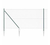GHVBNMF Kit de clôture grillagé vert 10 x 1 m avec 5 poteaux en acier PVC | Ensemble complet robuste pour jardin et terrasse : éléments résistants aux intempéries pour délimiter clairement les espaces