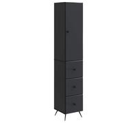 GHVBNMF Lot de 2 armoires en bois - Noir - 34,5 x 34,5 x 90 cm | Rangement polyvalent pour le salon et le bureau : ensemble modulaire composé d'une armoire à tiroirs et d'une armoire à