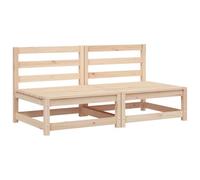 GHVBNMF Lot de 2 canapés de jardin sans accoudoirs en pin massif - 70 x 70 | Élément de salon modulaire en bois non traité pour des groupes de sièges flexibles sur la terrasse, le balcon et la véranda.
