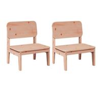 GHVBNMF Lot de 2 chaises de jardin en bois massif Douglasie 60 x 52,5 x 72 | Chaises solides en bois douglas non traité avec dossier de soutien pour véranda, terrasse et jardin.