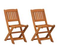 GHVBNMF Lot de 2 chaises pliantes en bois massif d'eucalyptus - Petites | Chaises pliantes compactes en bois d'eucalyptus raboté pour balcon, terrasse et jardin avec une ergonomie confortable.