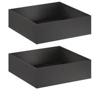 GHVBNMF Lot de 2 pots de fleurs surélevés en métal noir 100 x 100 x 30 cm | Idéal pour le jardin, la terrasse et le balcon. La jardinière en acier résistant aux intempéries offre beaucoup d'espace pour
