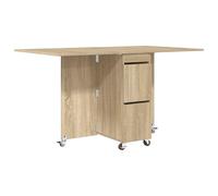 GHVBNMF Lot de 2 tables à manger extensibles en chêne Sonoma - 140 x 80 cm | Table pliante flexible avec espace de rangement et protection anti-basculement pour cuisine, salle à manger ou petits espaces