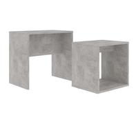 GHVBNMF Lot de 2 tables basses gris béton 48 x 30 x 45 cm Table d'appoint | Table basse Duo peu encombrante en bois solide pour le salon et la chambre à coucher avec porte-revues pratique.