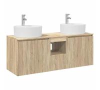 GHVBNMF Lot de 3 armoires de salle de bain en chêne Sonoma - Montage mural | Rangement suspendu peu encombrant en bois pour votre salle de bain avec armoires flexibles et porte battante.