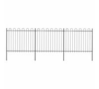 GHVBNMF Lot de 3 clôtures de jardin avec 4 poteaux en acier noir 5,1 x 2 m | Clôture solide pour jardin et entrée, composée de 3 éléments de clôture et 4 poteaux de couleur noir intemporel.