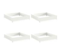 GHVBNMF Lot de 4 bordures de pelouse - 100 x 100 x 20 cm - En acier - Blanc | Bordure de parterre en quatre parties en acier revêtu par pulvérisation pour des bords propres dans le jardin