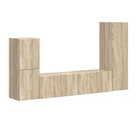 GHVBNMF Lot de 4 meubles TV muraux en chêne Sonoma | Ensemble d'étagères suspendues flexibles pour le salon et la chambre à coucher, crée de l'espace au sol et offre un espace de