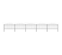 GHVBNMF Lot de 5 clôtures de jardin en acier noir avec pointe en forme de | Clôture métallique robuste en acier pour jardin et jardin avant, comprend 5 éléments de clôture et 6 poteaux pour un montage