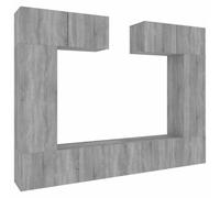 GHVBNMF Lot de 6 meubles TV suspendus Gris Sonoma | Montage mural peu encombrant pour le salon ou le couloir, six éléments créent un ordre flexible et un espace de rangement