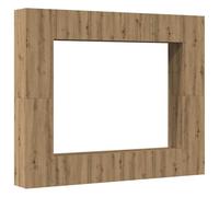 GHVBNMF Lot de 8 meubles TV muraux en chêne Artisan | Ensemble modulaire de 8 meubles bas flottants pour le salon. Rangement polyvalent avec charnière de porte flexible à monter.