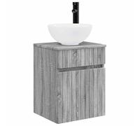 GHVBNMF Meuble de lavabo mural Gris Sonoma 39 x 41 x 64,5 cm | Armoire suspendue peu encombrante pour salle de bain avec espace de rangement spacieux aspect bois élégant.