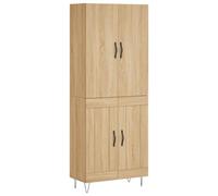 GHVBNMF Meuble haut en chêne Sonoma 69,5 x 34 x 180 cm | Armoire polyvalente élégante pour le salon et le couloir avec pieds en métal solides et portes pratiques pour beaucoup