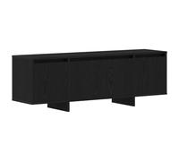 GHVBNMF Meuble TV bas aspect chêne noir 120 x 30 x 40,5 cm | Meuble bas fin à 4 portes pour salon et chambre à coucher, offre un espace structuré pour l'électronique grand public.