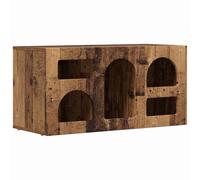 GHVBNMF Meuble TV en bois vieilli 80 x 35 x 40 cm | Meuble bas compact avec 5 compartiments en bois vieilli pour salon et chambre à coucher.