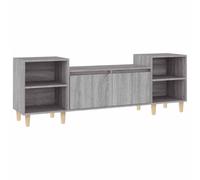 GHVBNMF Meuble TV gris sonoma 160 x 35 x 55 cm | Meuble TV spacieux gris sonoma avec 6 compartiments et portes pour votre salon, idéal pour les supports médias et la