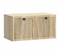 GHVBNMF Meuble TV mural en chêne Sonoma 59,5 x 31 x 30 cm | Crée un espace au sol dans le salon et la chambre à coucher avec des ferrures à rabat pour ranger les câbles et les
