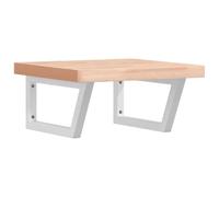 GHVBNMF Plateau de lavabo 50 x 50 cm en bois de hêtre massif avec support | Console de lavabo flottante en hêtre non traité et acier. Idéal pour la salle de bain compacte ou les toilettes d'invités