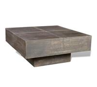 GHVBNMF Table basse carrée en bois massif de mangue, marron foncé, 68 x 68 | Table d'appoint rustique en bois pour salon et salon, livrée prête à l'emploi sans aucun montage