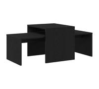 GHVBNMF Table basse noire aspect chêne 100 x 48 x 40 cm en bois | Tables d'appoint peu encombrantes pour le salon et le salon, coulissantes les unes dans les autres avec une surface stable.