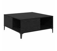 GHVBNMF Table basse noire aspect chêne 80 x 80 x 36,5 cm | Table d'appoint moderne au design industriel avec étagère pratique pour le salon et le salon, construction stable.