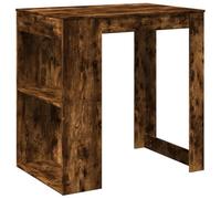 GHVBNMF Table de bar en chêne fumé - 102 x 70 x 103,5 cm - Avec tiroir | Table de salle à manger polyvalente avec 2 étagères ouvertes et 1 tiroir spacieux pour la cuisine ou le salon en bois.