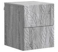 GHVBNMF Table de chevet à suspendre - Console murale - Gris Sonoma - 34,5 x | Console de chevet flottante peu encombrante pour chambre à coucher avec deux tiroirs lisses et montage mural robuste.