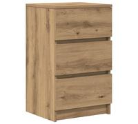 GHVBNMF Table de chevet avec 3 tiroirs en chêne Artisan 39 x 35 x 65 cm | Console de chevet compacte pour chambre à coucher avec 3 tiroirs, surface facile d'entretien et capacité de charge de 60 kg.