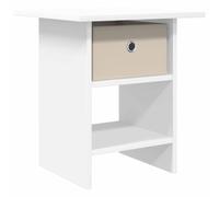 GHVBNMF Table de chevet blanche 41 x 40 x 45 cm avec tiroir | Commode compacte pour chambre à coucher avec étagère ouverte et poignée creuse pour ranger vos ustensiles directement au lit.