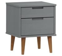 GHVBNMF Table de chevet MOLDE - Gris - 40 x 35 x 48 cm - En pin massif - 2 | Table d'appoint scandinave avec peinture UV pour chambre à coucher. Offre un espace de rangement pratique à côté du lit.