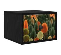 GHVBNMF Table de chevet murale avec tiroir, 36 x 33 x 25 cm | Commode murale peu encombrante aspect chêne noir avec un tiroir et bouton en acier pour chambre moderne.