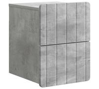 GHVBNMF Table de chevet murale Gris béton 33 x 34,5 x 43 cm | Commode suspendue peu encombrante avec 2 tiroirs pour chambre à coucher et couloir en bois robuste aspect béton moderne.