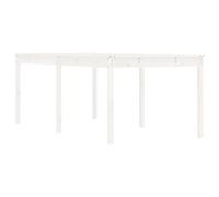 GHVBNMF Table de jardin blanche en pin massif 203,5 x 100 x 76 cm | Grande table en bois d'extérieur en pin massif pour des moments conviviaux sur le balcon, la terrasse et la cour.