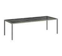GHVBNMF Table de jardin en polyrotin - Gris - 250 x 100 x 75 cm | Table de terrasse généreuse pour des moments conviviaux dans le jardin, fabriquée en tressage robuste avec cadre en acier