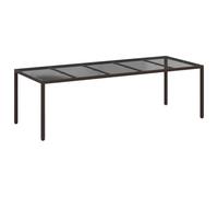 GHVBNMF Table de jardin en rotin synthétique marron pour l'extérieur 250 x | La table moderne en rotin pour jardin, terrasse et balcon offre beaucoup d'espace pour des moments conviviaux en plein air.