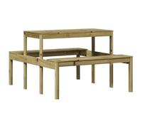 GHVBNMF Table de pique-nique avec bancs 110 x 134 x 75 cm en pin imprégné | Salon de jardin rustique en pin massif pour jardin, terrasse, arrière-cour avec design à lattes bien pensées.