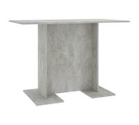 GHVBNMF Table de salle à manger en bois gris béton 110 x 60 x 75 cm | Table colonne compacte aspect béton pour salle à manger et cuisine avec socle stable et surface facile d'entretien.