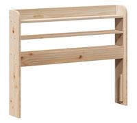 GHVBNMF Tête de lit avec étagère en bois massif de pin 100 cm | Tête de lit autoportante en pin non traité avec 3 étagères intégrées pour chambre compacte.