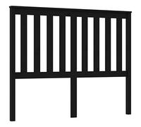 GHVBNMF Tête de lit en pin massif - Noir - 126 x 6 x 101 cm | Le design élégant à lattes en bois de pin naturel offre un soutien dorsal confortable pour des heures confortables dans la