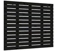 GHVBNMF Tête de lit murale en pin massif - Noir - 141 x 3 x 91,5 cm