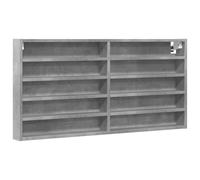 GHVBNMF Vitrine murale gris béton 100 x 8,5 x 50 cm Armoire suspendue avec | Étagère murale moderne aspect béton pour salon et couloir, offre beaucoup d'espace avec 10 étagères à profondeur compacte.